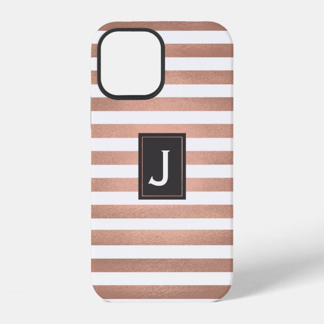 Rose Gold Stripes  iPhone Case (Back)