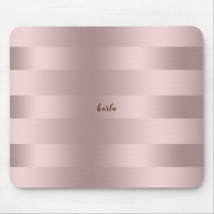 Rose-gold stripes pattern mouse mat