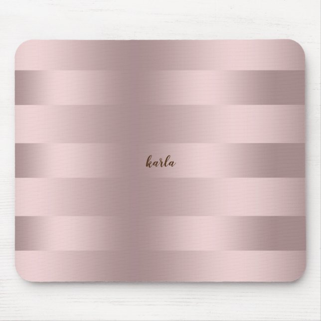 Rose-gold stripes pattern mouse mat (Front)