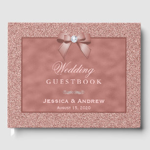  Rose Gold & Stylish Glitter Wedding Guest Book