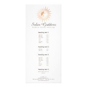 Rose Gold Sun Goddess Girl Spray Tanning Salon II Rack Card