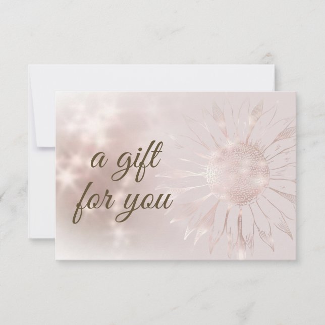 rose gold sunflower gift certificate (Front)