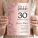 Rose Gold Surprise 30th Birthday Invitation<br><div class="desc">Rose Gold Surprise 30th Birthday Party Invitation. Glam feminine design featuring botanical accents and typography script font. Simple floral invite card perfect for a stylish female surprise bday celebration. Can be customised to any age. Printed Zazzle invitations or instant download digital template.</div>