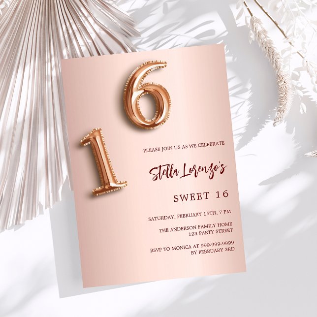 Rose gold Sweet 16 luxury Invitation (Creator Uploaded)