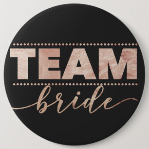 Rose Gold Team Bride Bachelorette Party 6 Cm Round Badge