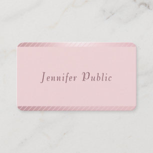 Rose Gold Template Modern Elegant Trendy Simple Business Card