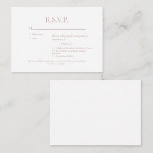 Rose Gold Text Wedding RSVP Enclosure Card