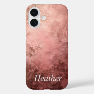 Rose Gold Textured Background iPhone 16 Case