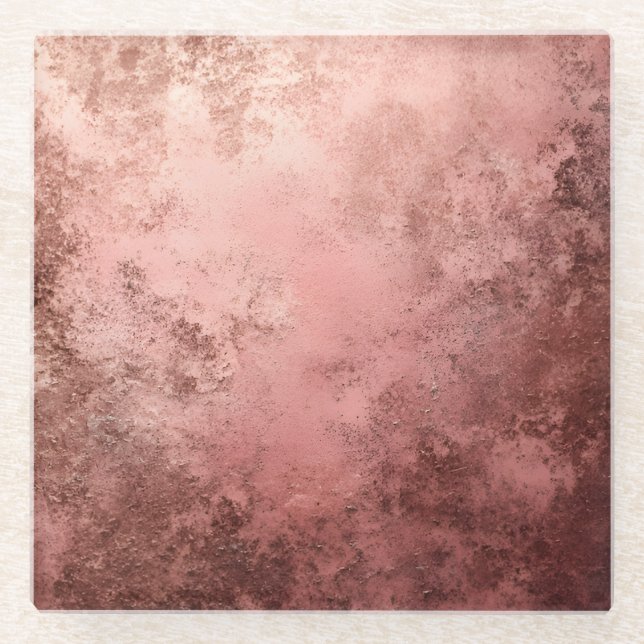 Rose Gold Textured Background  Glass Coaster (Front)