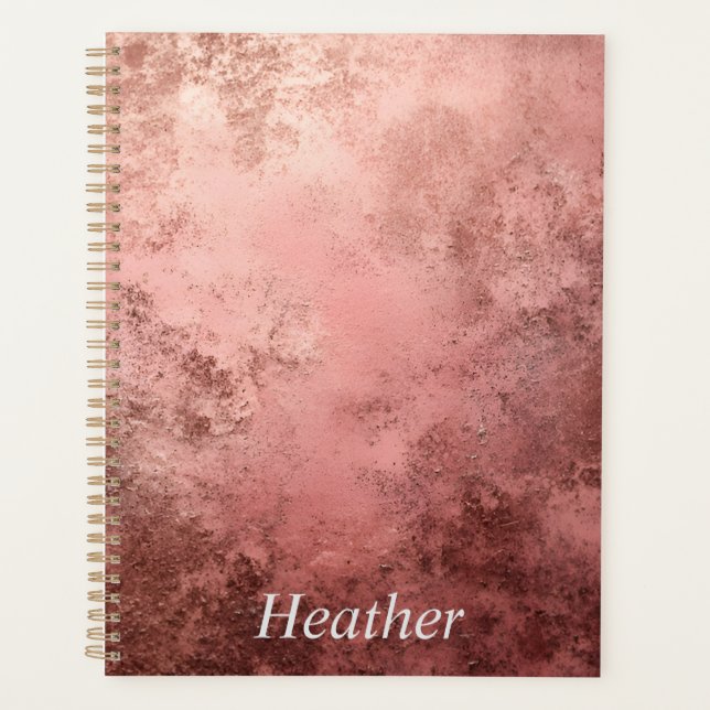Rose Gold Textured Background  Planner (Front)