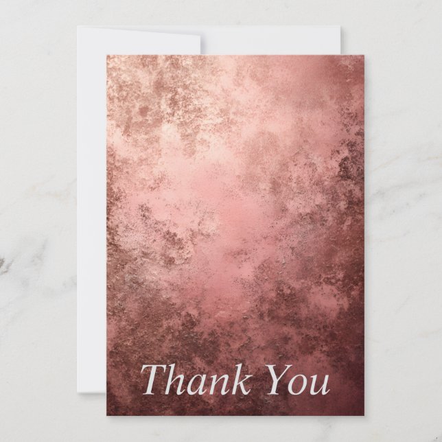 Rose Gold Textured Background Thank You Card (Front)