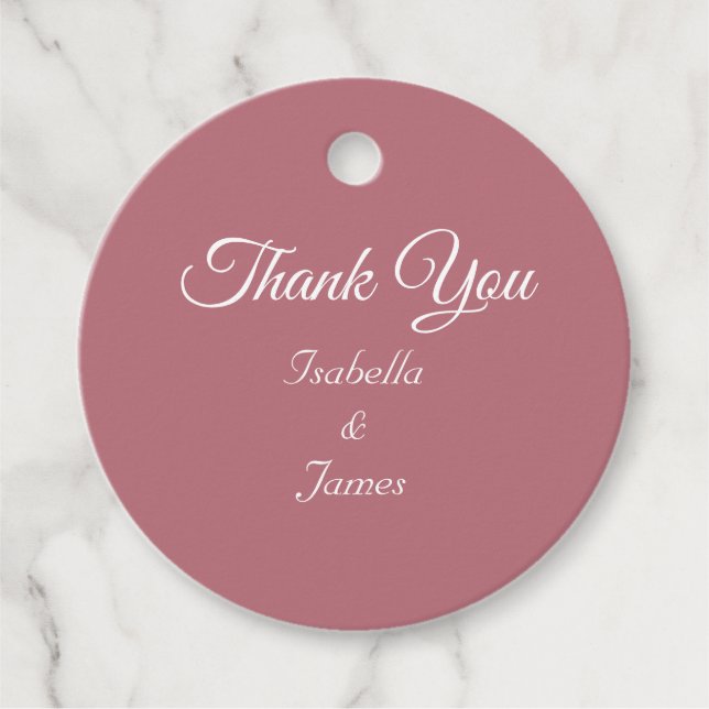 Rose Gold Thank You Favour Tags (Front)