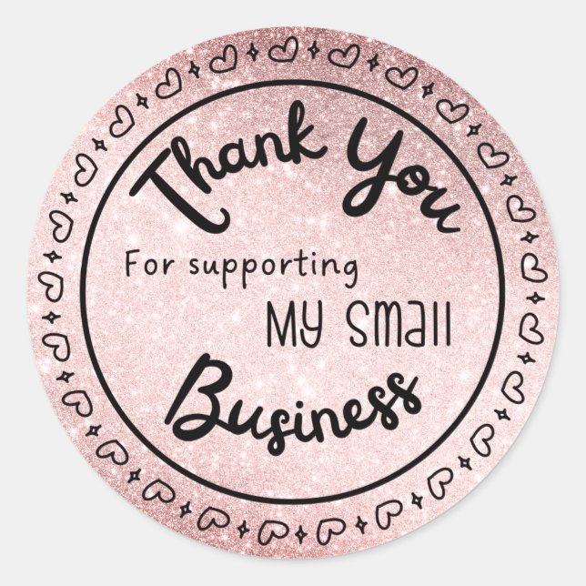 Rose Gold Thank You Sticker Sheet  (Front)