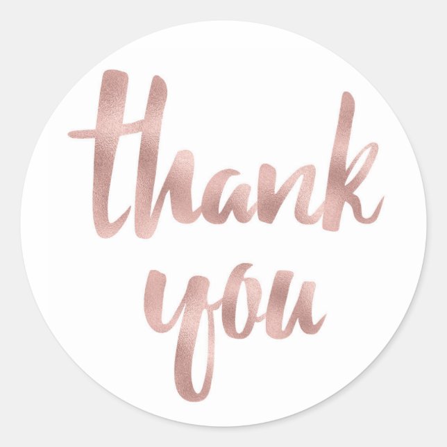 Rose gold thank you stickers (Front)