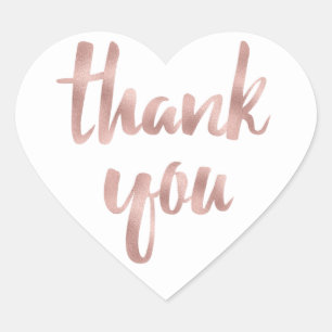 Rose gold thank you stickers, heart, small heart sticker