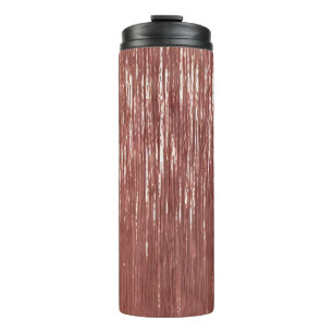 Rose Gold Tinsel Stripes Thermal Tumbler