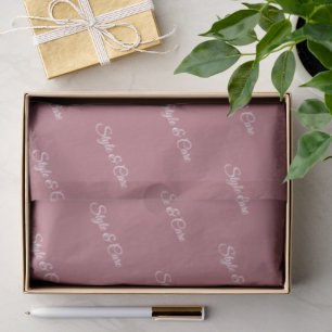 Rose Gold Tissue Paper with Name Pattern Print