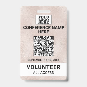 Rose Gold Trade Show Conference Event ID Badge