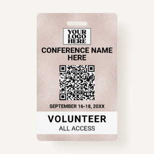 Rose Gold Trade Show Conference Event ID Badge