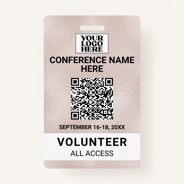 Rose Gold Trade Show Conference Event ID Badge (Front)