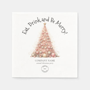 Rose Gold Tree Company Logo Christmas Party Napkin