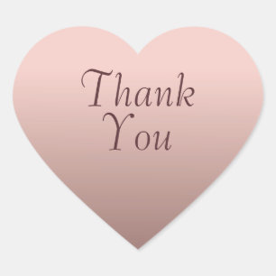 Rose Gold Trendy Template Thank You Text Heart Sticker