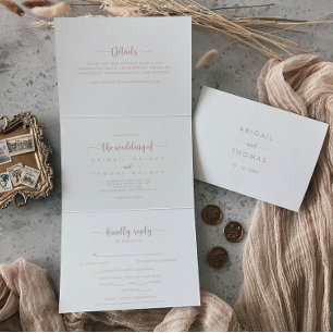Rose Gold Trifold Letter Fold The Wedding of