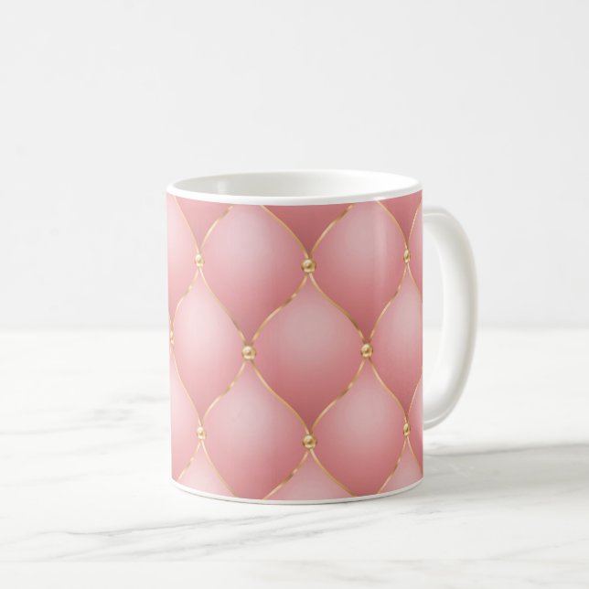 Rose Gold Tufted Coffee Mug (Front Right)