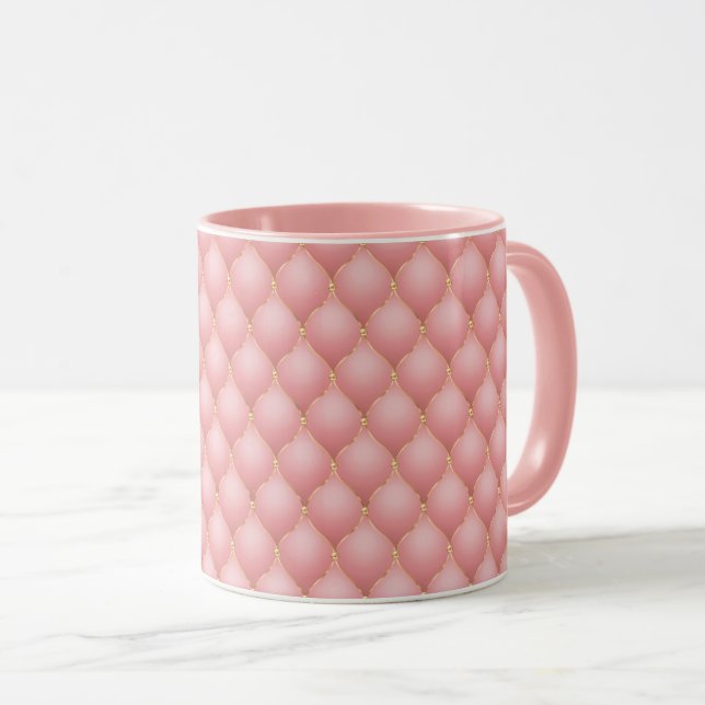 Rose Gold Tufted Coffee Mug (Front Right)