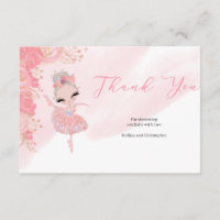 Rose gold tutu ballerina Baby Shower Thank you