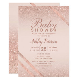 Rose Gold Baby Shower Invitations 10