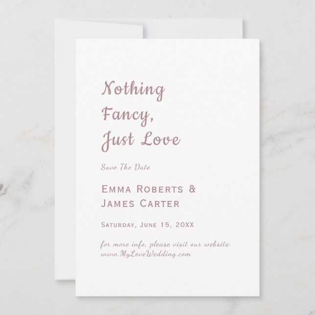 Rose Gold Typography Save the Date (Front)