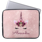 Rose Gold Unicorn Sparkle Princess Monogram Name