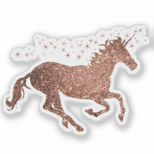 Rose Gold Unicorn Sticker