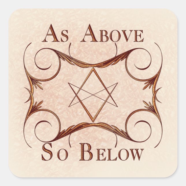 Rose Gold Unicursal Square Sticker (Front)