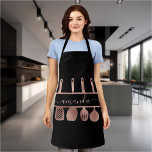 Rose Gold Utensils Personal Chef Cooking Baking  Apron<br><div class="desc">This design may be personalised in the area provided by changing the photo and/or text. Or it can be customised by choosing the click to customise further option and delete or change the colour of the background, add text, change the text colour or style, or delete the text for an...</div>