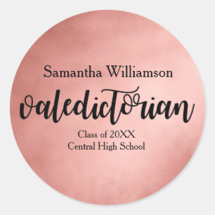 Rose Gold Valedictorian Personalised Gold Sticker