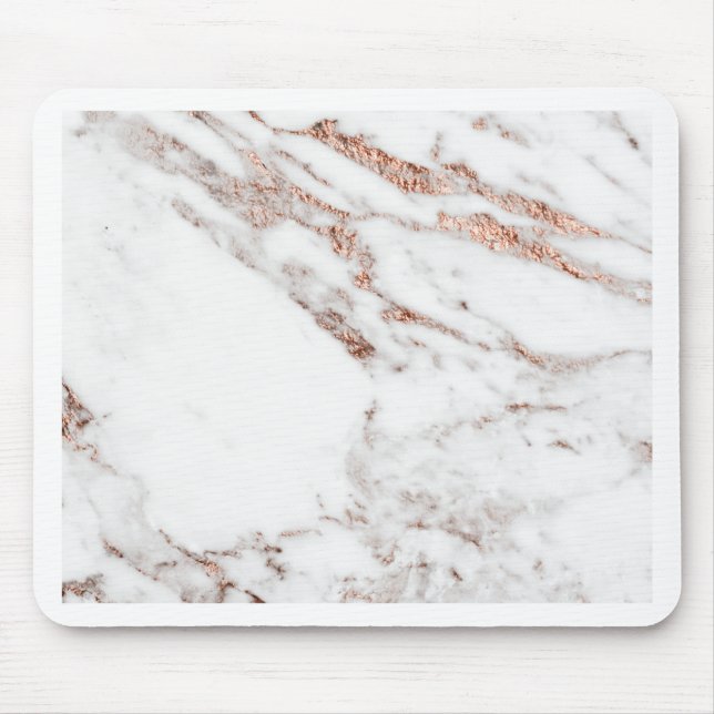 Rose gold vein marble mouse mat (Front)