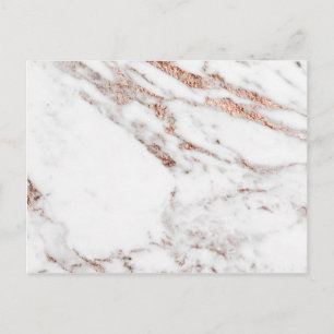 Rose gold vein marble postcard