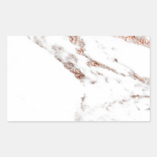 Rose gold vein marble rectangular sticker