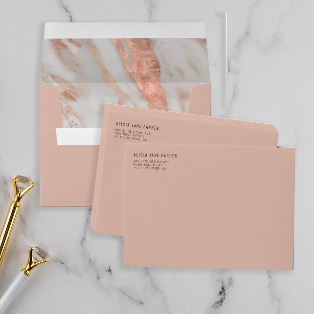 Rose gold veined marble stone business office envelope (Creator Uploaded)