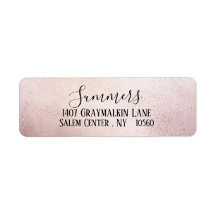Rose gold Vintage Faded Script  Address