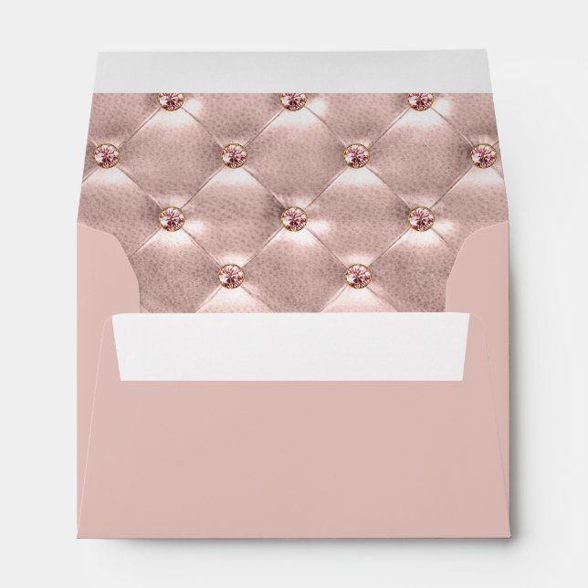 Rose Gold Vintage Pink Birthday Party Envelopes (Back (Bottom))