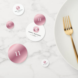 Rose Gold Volleyball Cute Girly Name Sport Theme Confetti