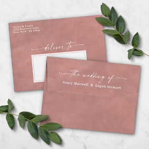 Rose Gold Watercolor A7 5x7 Wedding Invitation Envelope