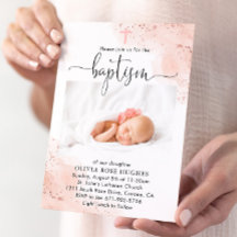 Rose Gold Watercolor Baptism Dedication