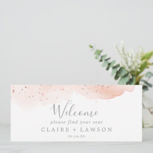 Rose Gold Watercolor Hanging Seating Chart Header
