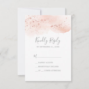 Rose Gold Watercolor Simple RSVP Card