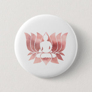 Rose Gold Watercolor Texture Buddha Meditation Zen 6 Cm Round Badge