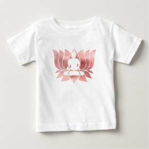 Rose Gold Watercolor Texture Buddha Meditation Zen Baby T-Shirt